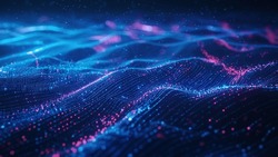 Blue Abstract Technology Data Wavy Lines 2473376713