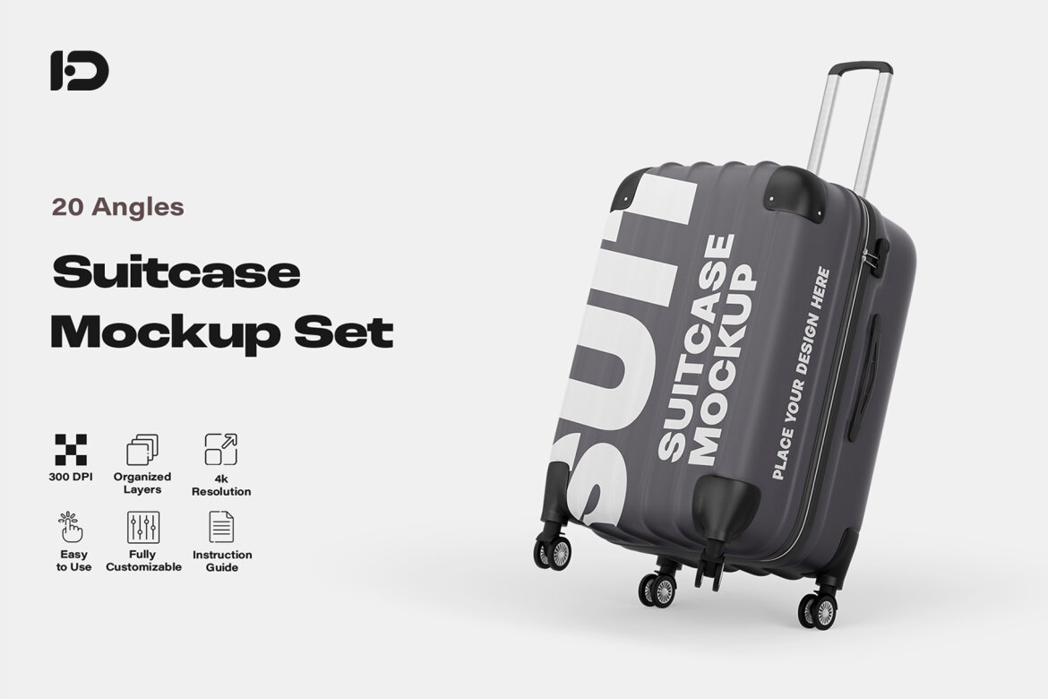 Travel Suitcase Mockup Set on Deeezy