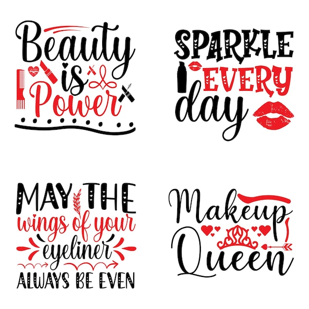 Premium Vector | Makeup Svg Typography Design