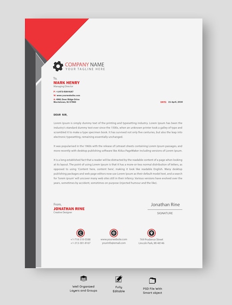 Modern business and corporate letterhead template | Premium AI-generated PSD