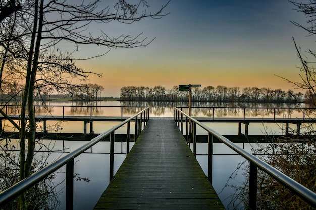 Premium Photo | Sunset near woerden